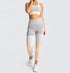 the keeper SET full length legging & crop colour block pale blush
